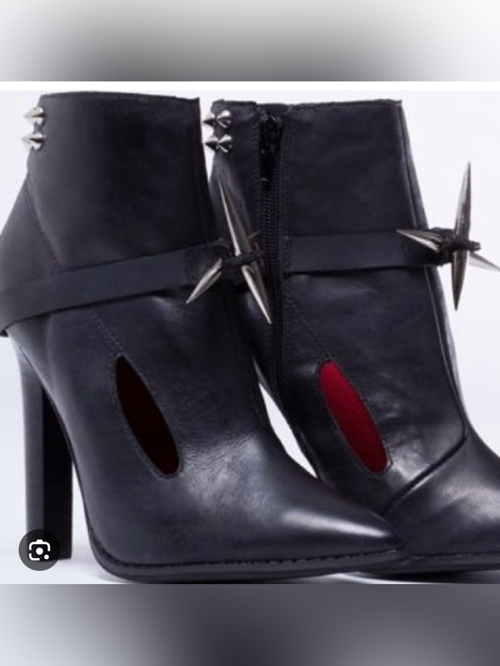 Jeffrey Campbell Black Pointed Spike Cutout Ankle Boots